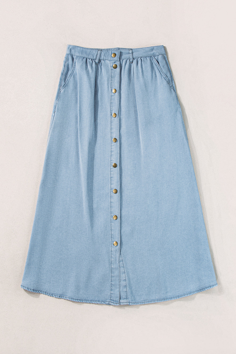 Flowy Denim Skirt, Long Skirt, Chic and Stylish, Everyday Wear.