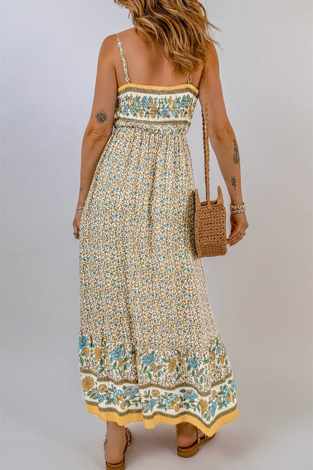 Floral Print Sleeveless Maxi Dress